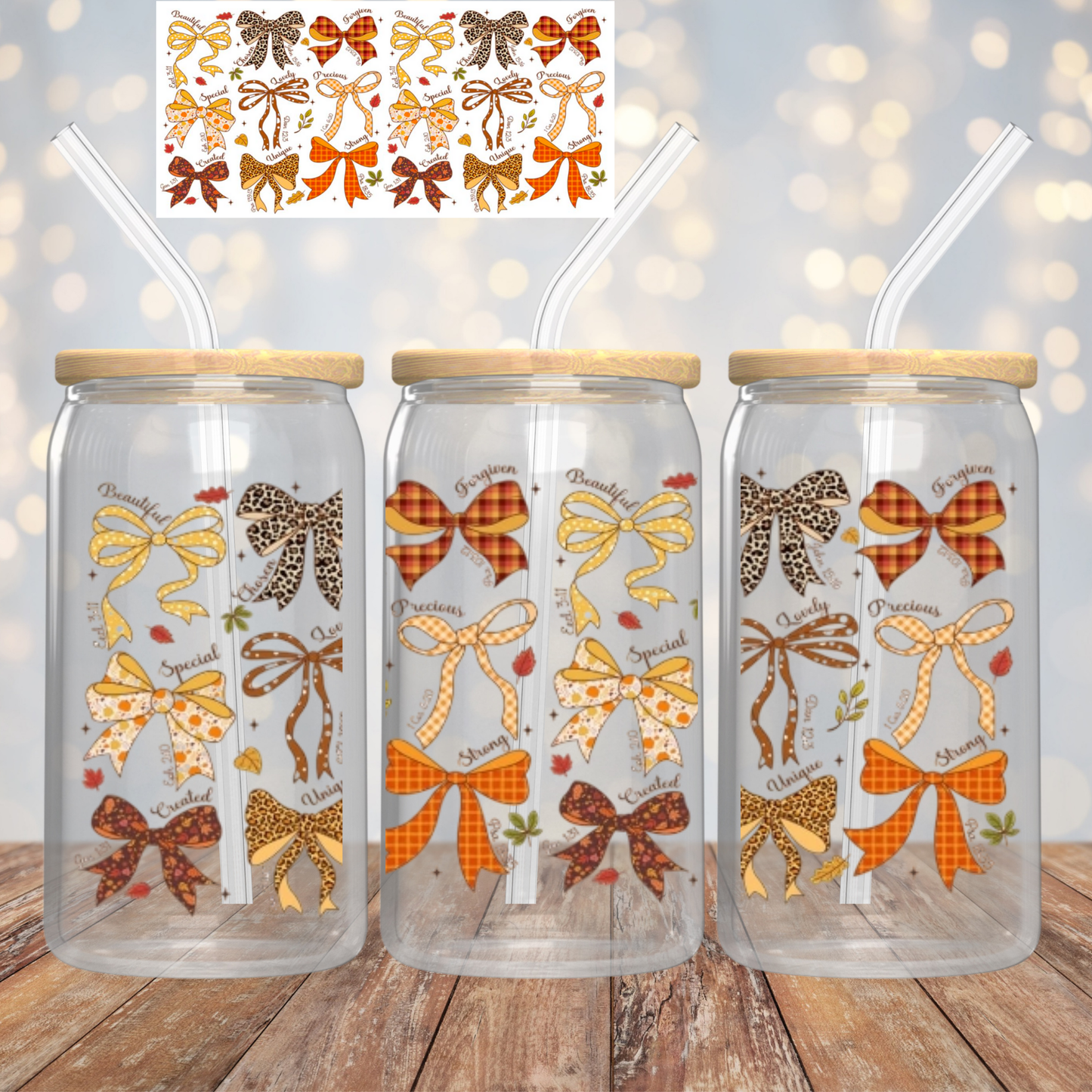 Bows - Beautiful, Chosen, Special, Precious, Strong, Unique