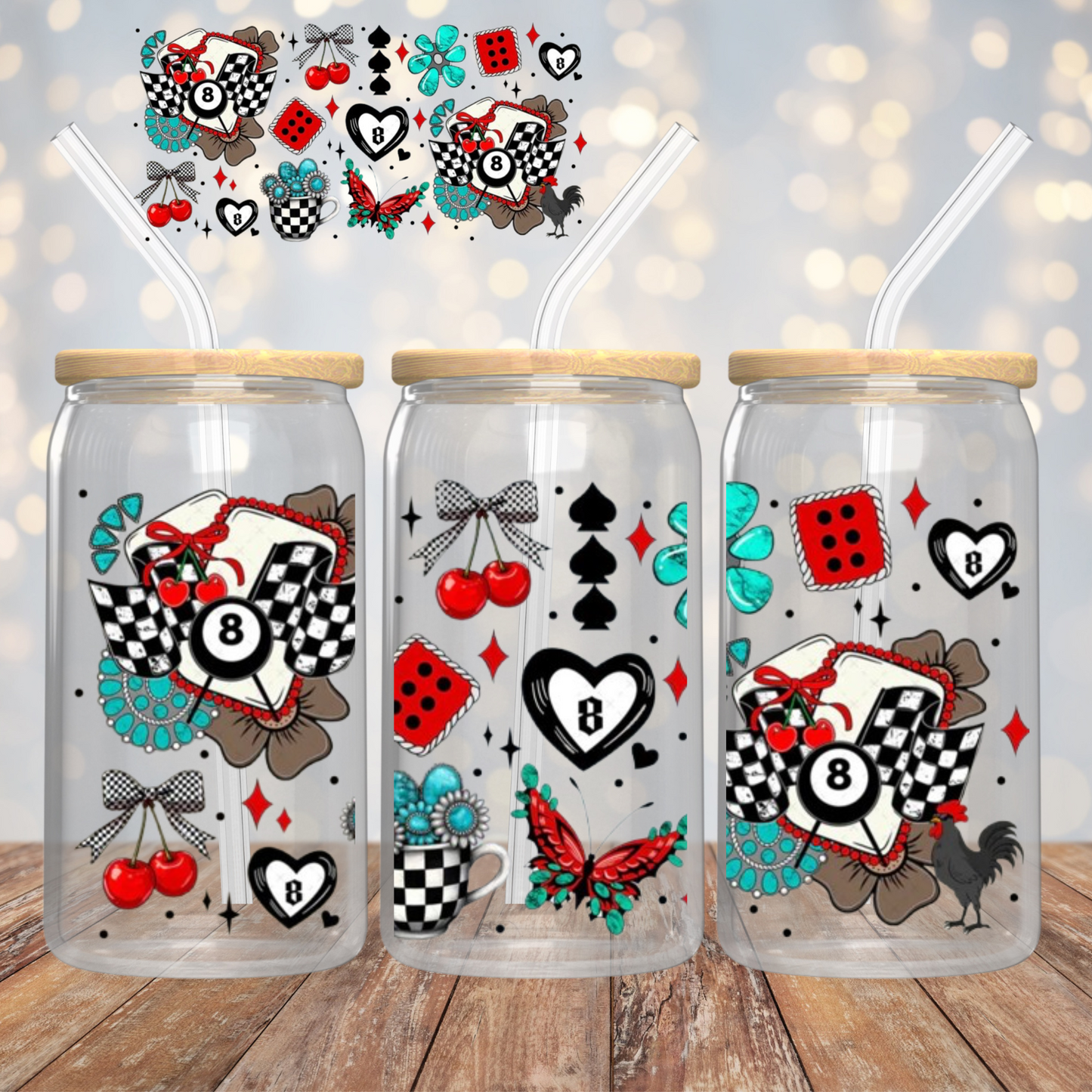 8 Ball/Cherries/Bows