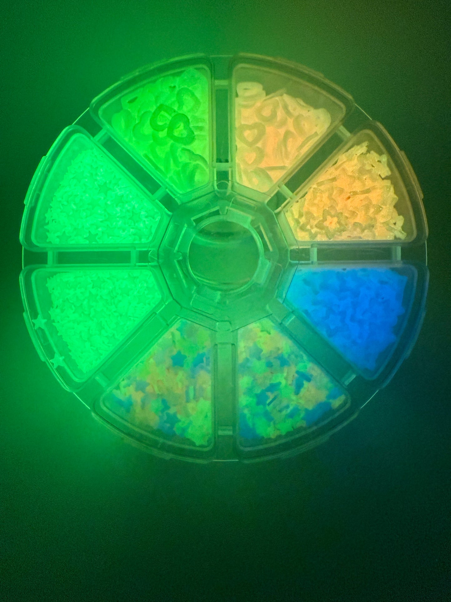 Glow in the Dark Pallet (Clay Slices & Shaped Glitter)