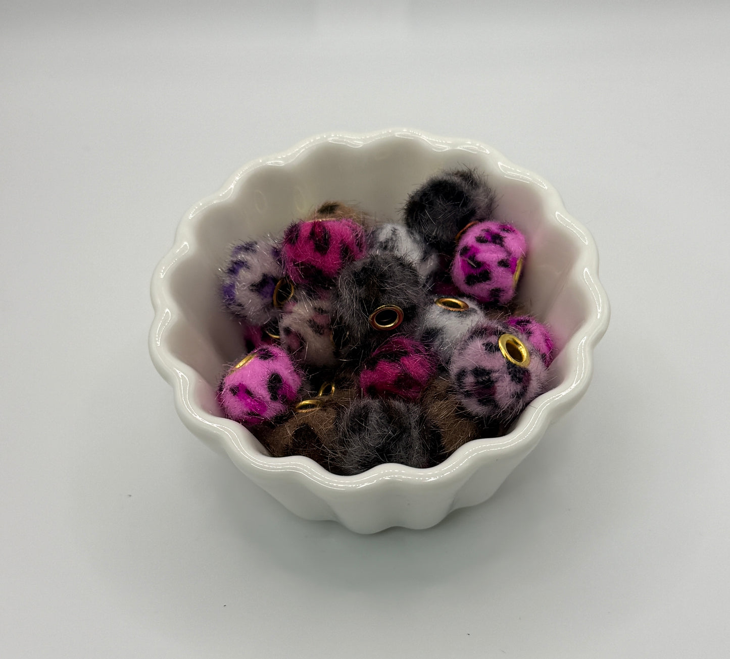 Cheetah pom pom Beads