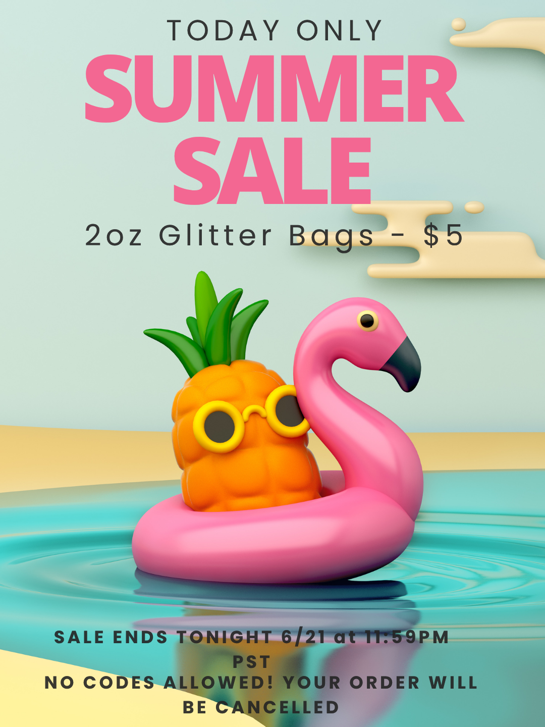SUMMER SALE - 2oz GLITTER BAGS (today only!!)