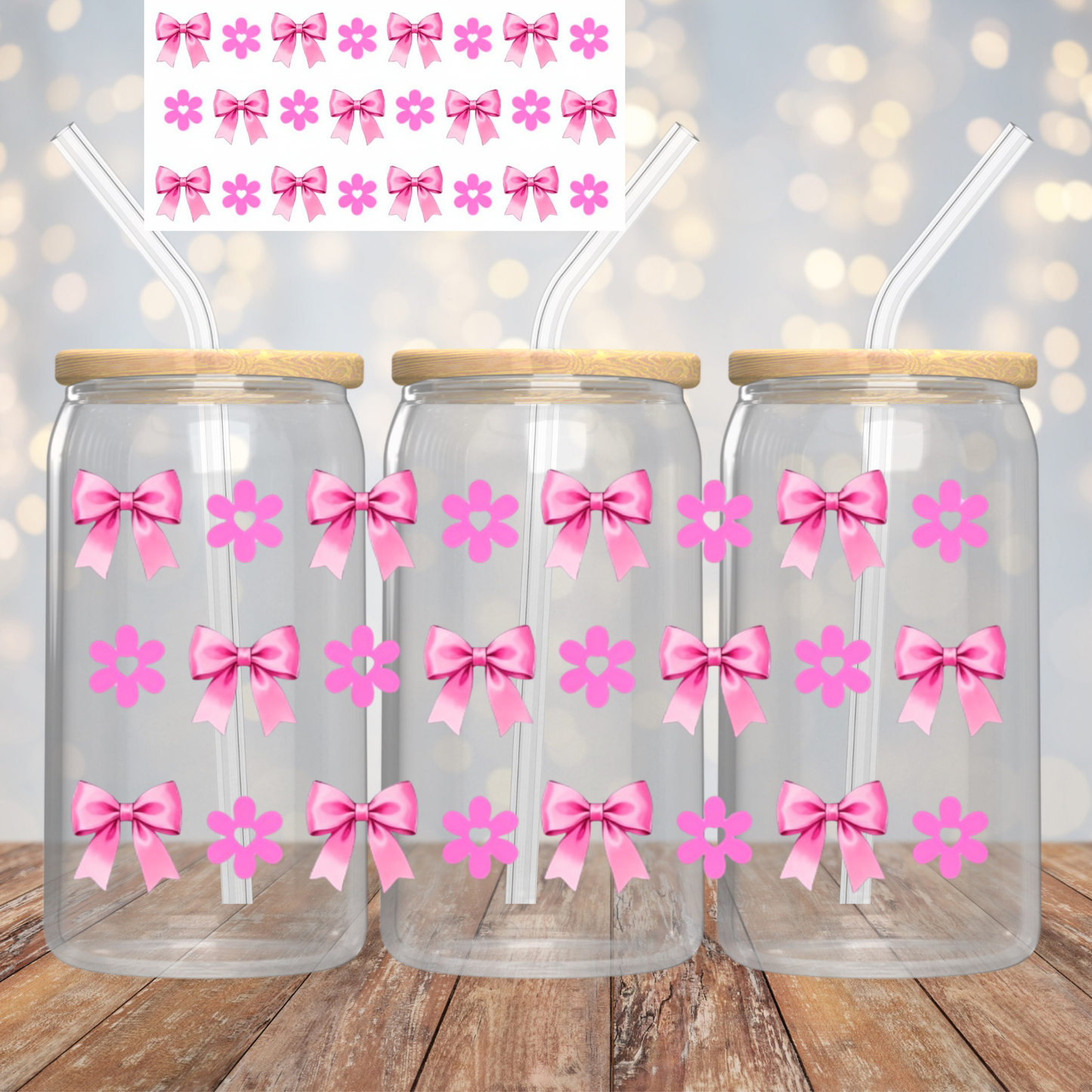 Pink Flowers & Bows