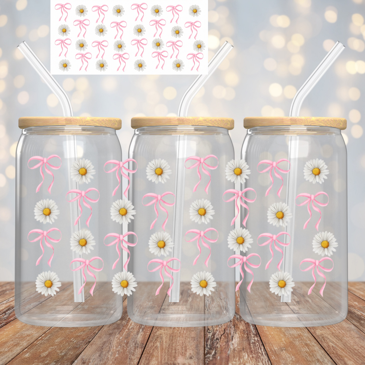 Pink Bows/ Daisies