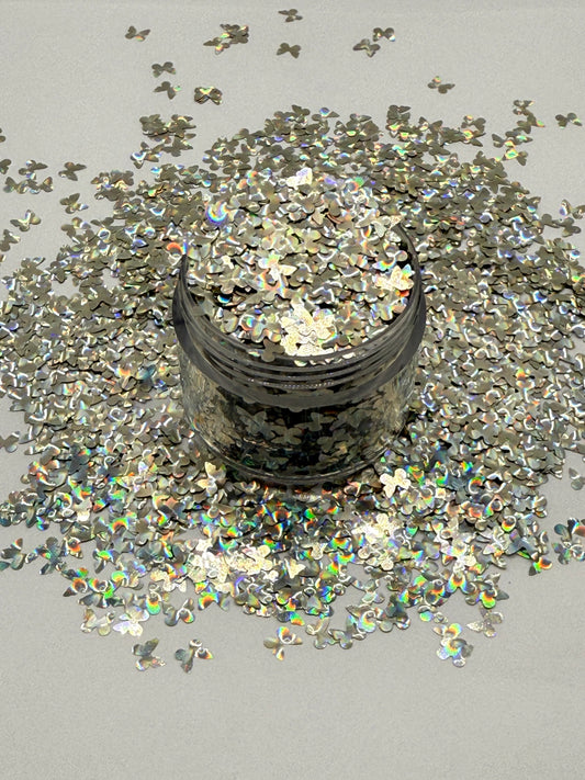 Soft Gold Holographic Butterflies