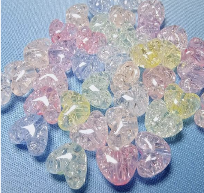 Clear Heart Beads