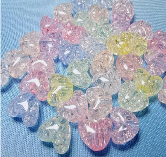 Clear Heart Beads
