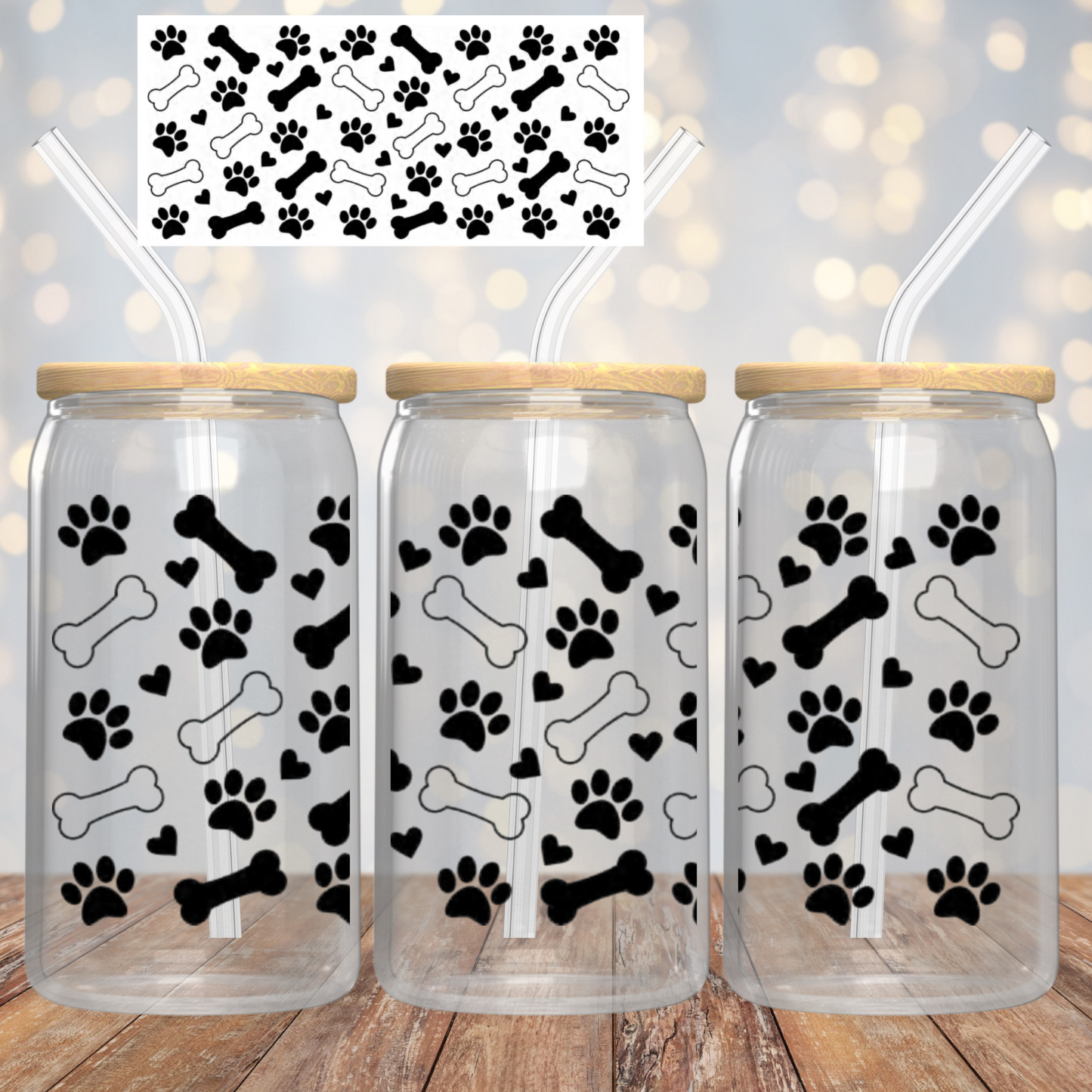 Dog Paw Prints & Bones