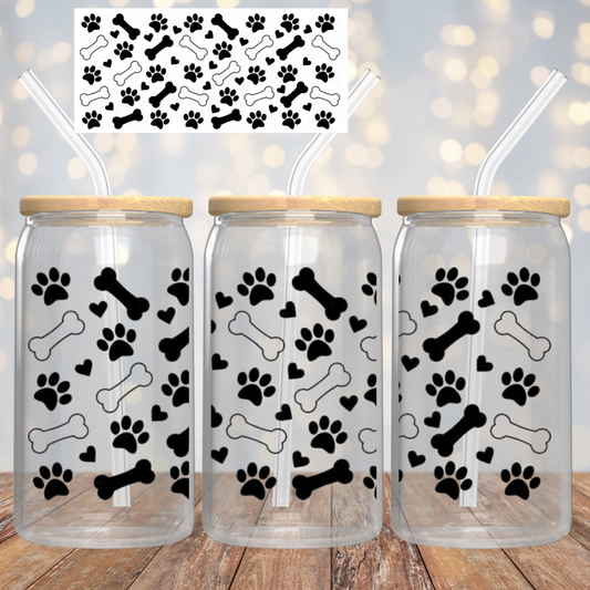 Dog Paw Prints & Bones