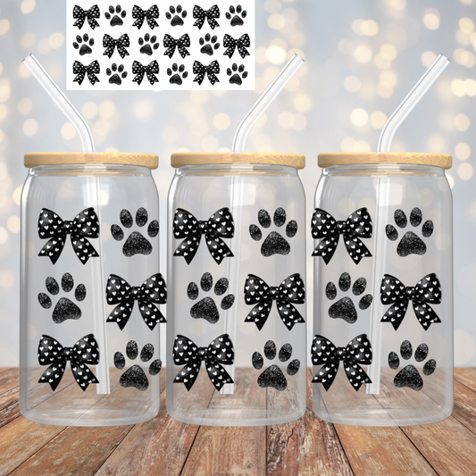 Black Bows & Paw Prints